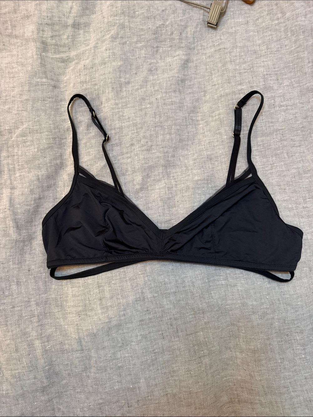 Everyday Black Triangle Bralette - Lightweight Comfort